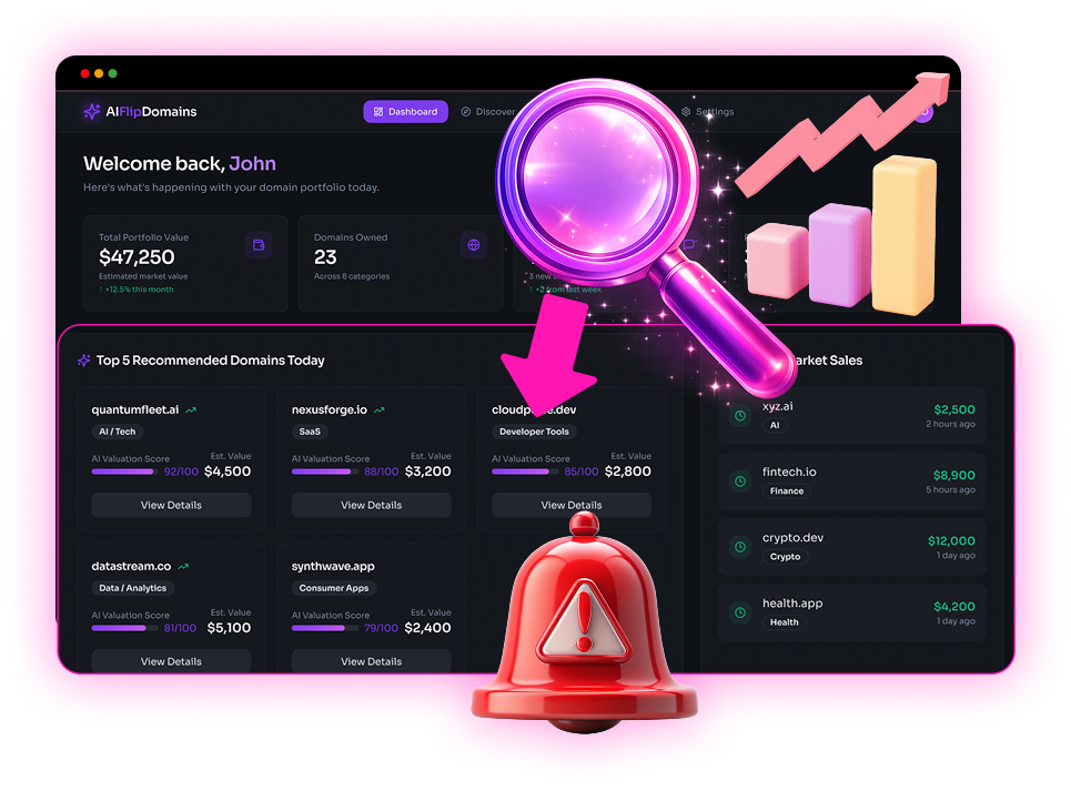 AIFlipDomains review — AI negotiation assistant and portfolio dashboard in use