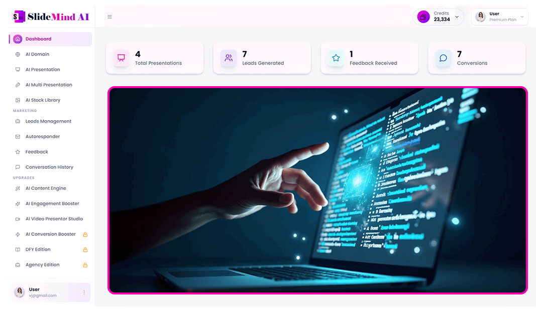 SlideMind AI Review – comparison of old static presentations vs AI interactive presentations