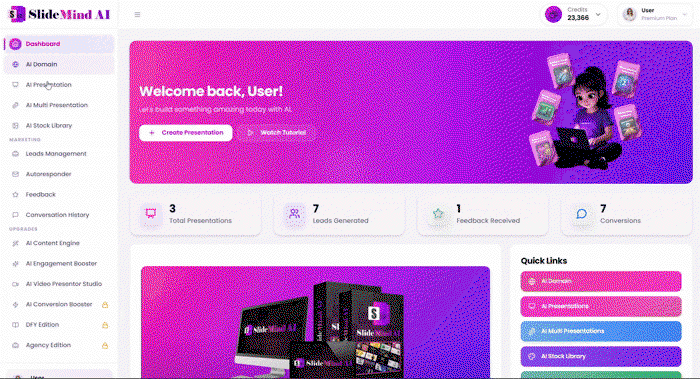 SlideMind AI Review – live screen recording of the interactive presentation builder in action