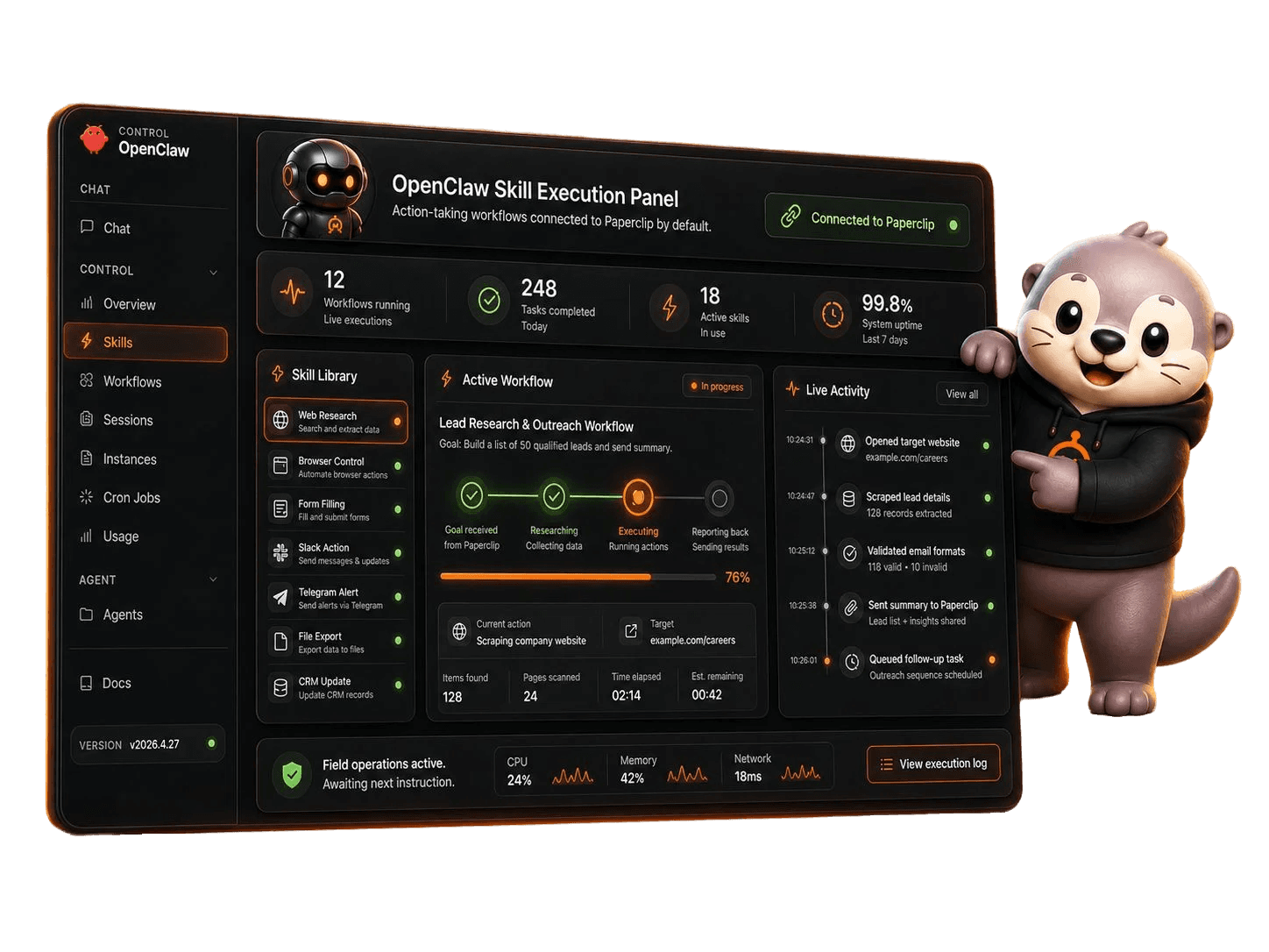 OneManArmy Review — OpenClaw skill execution panel