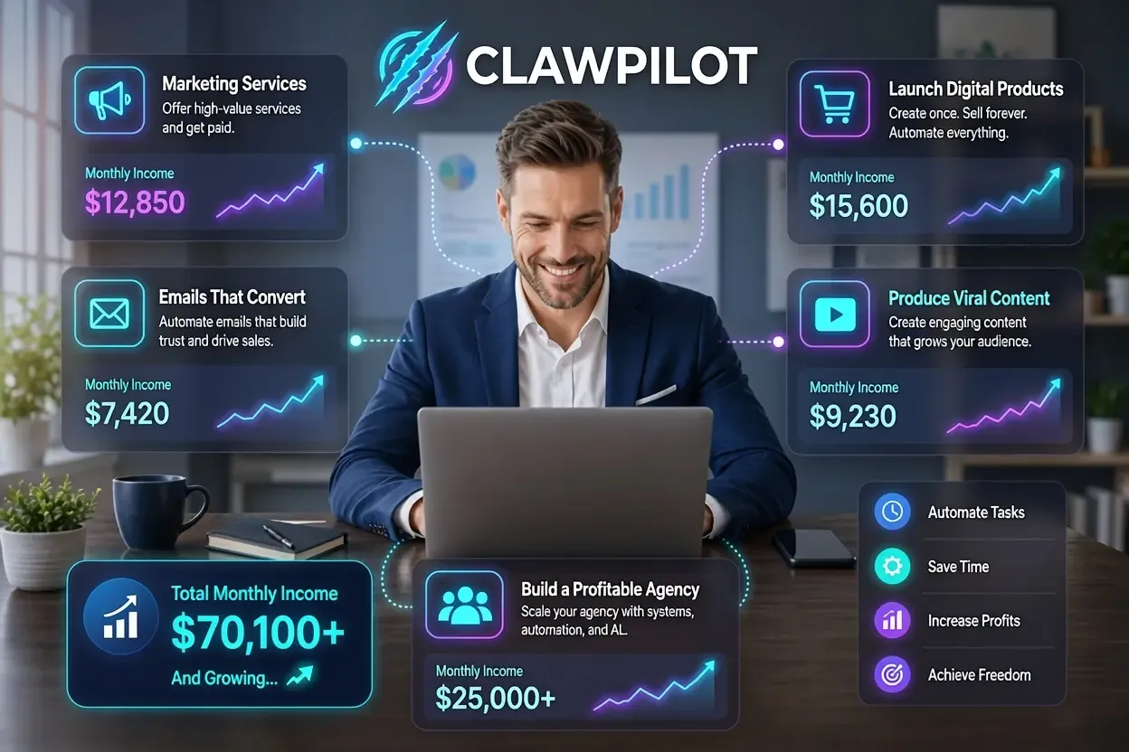 ClawPilot AI review — AI CEO breaking down a complex marketing brief and delegating to specialist agents