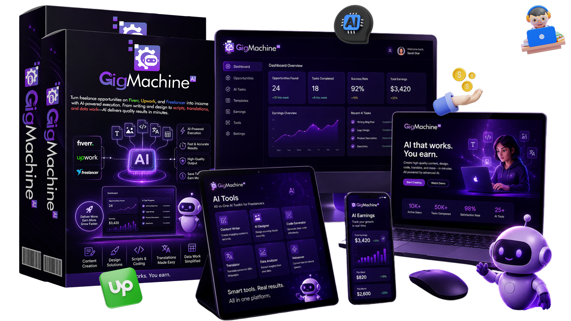 GigMachine AI Review - AI-powered freelance gig fulfillment tool for Fiverr and Upwork