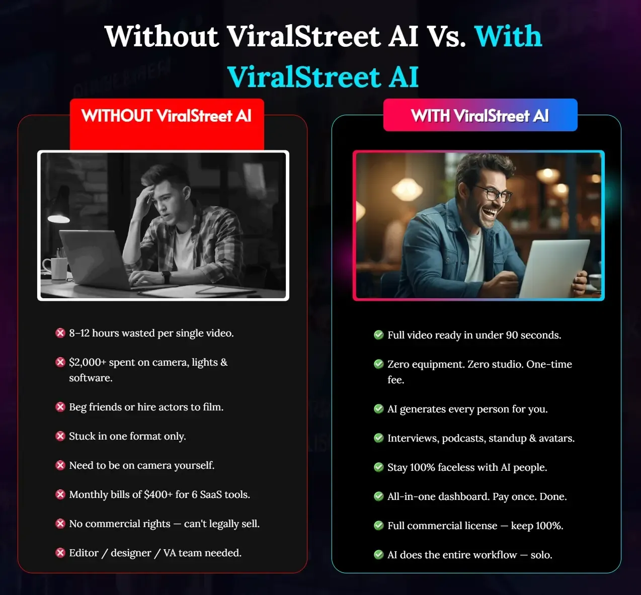 ViralStreet AI Review - Feature comparison with HeyGen and Synthesia