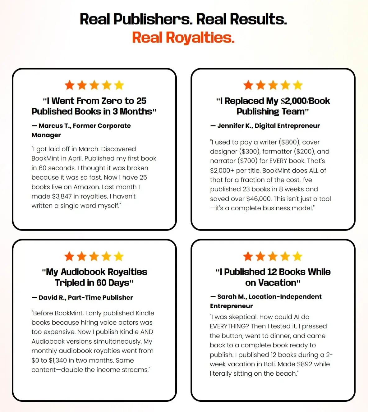 BookMint customer feedback screenshot