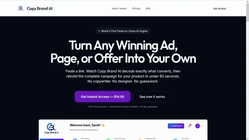 CopyCat AI Step 3 - AI rebuilds campaign for your product
