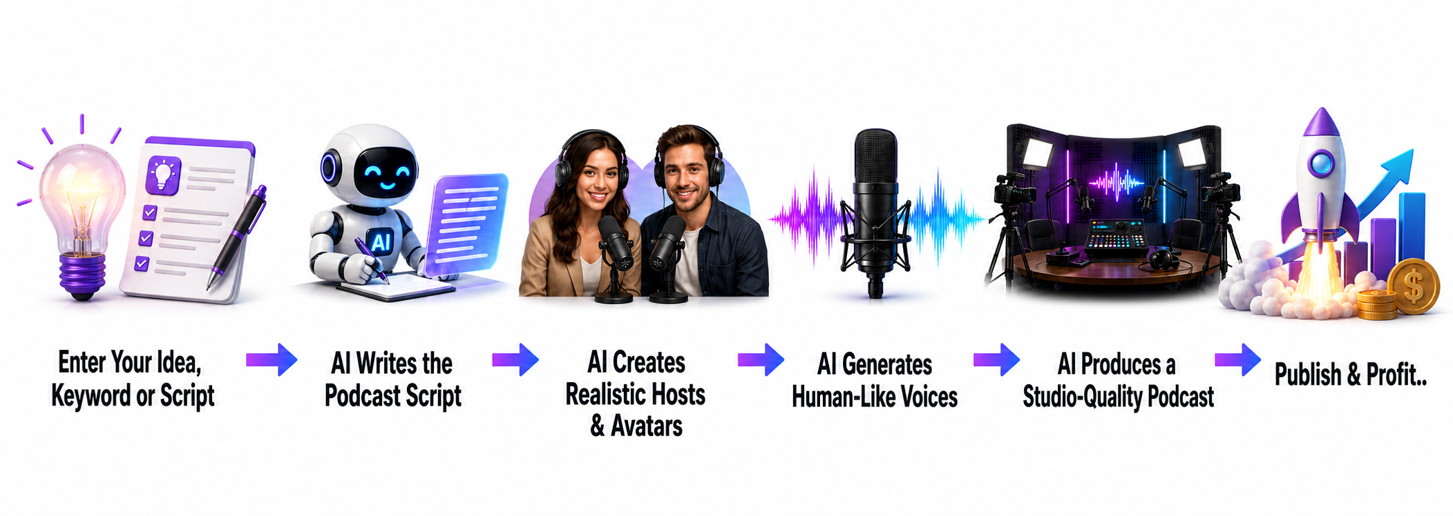 VidPodcast AI Review - AI Avatar Host Selection Panel