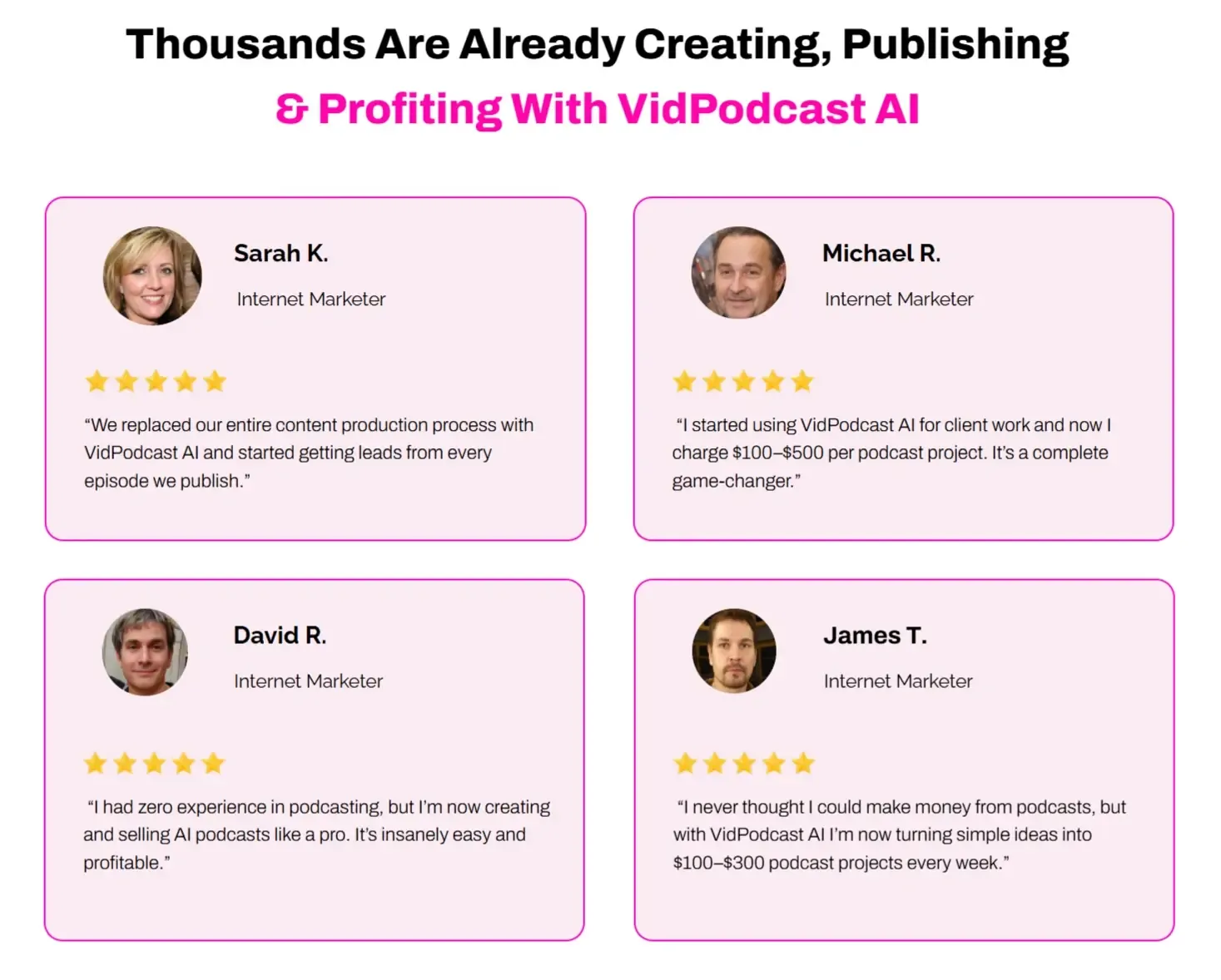 VidPodcast AI Review - Customer Feedback Testimonials