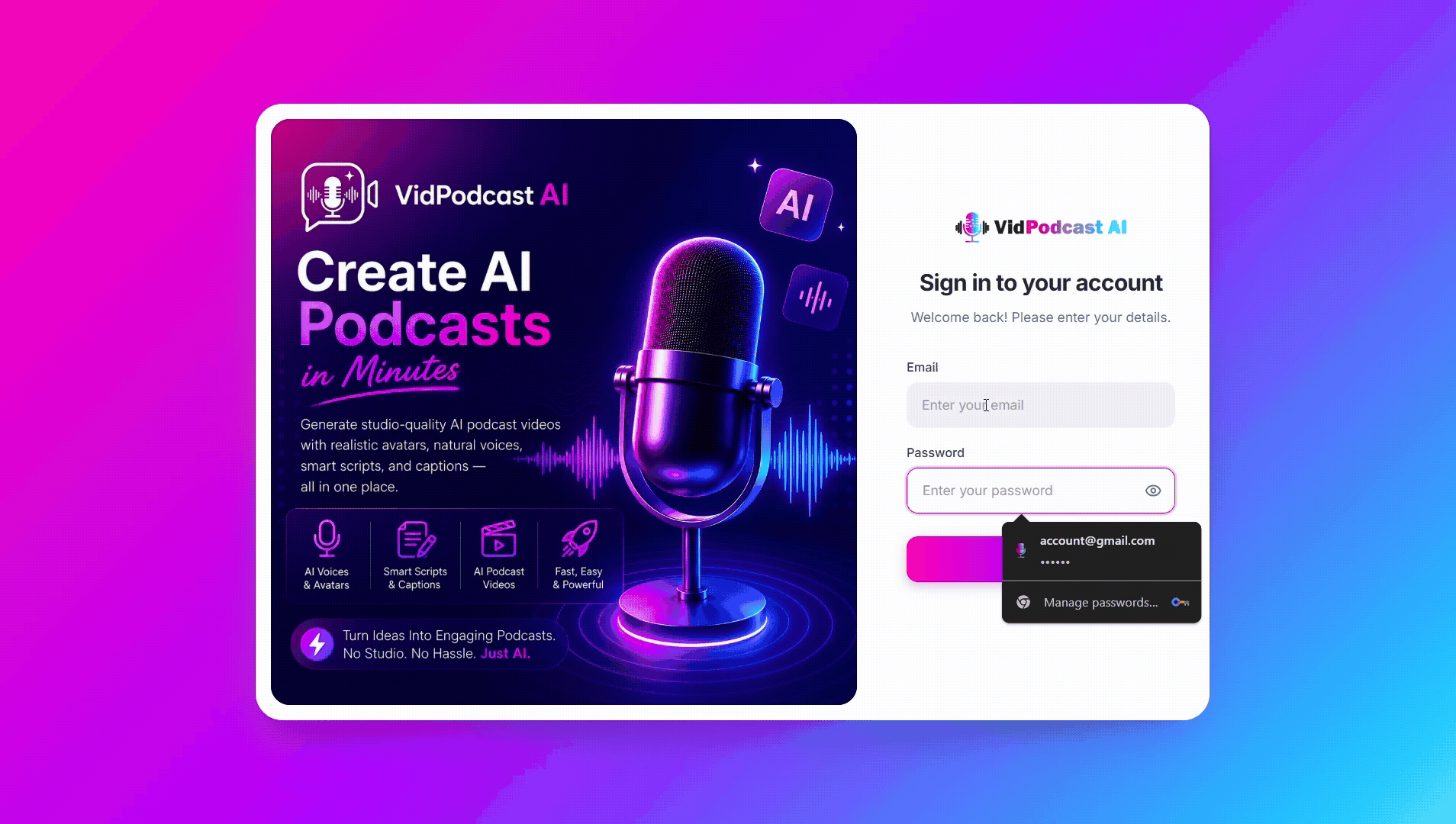 VidPodcast AI Review - 3-Step Workflow Demo