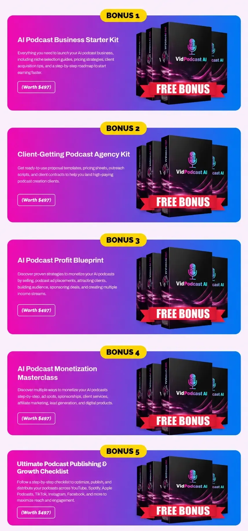 VidPodcast AI Review - Exclusive Bonus Package