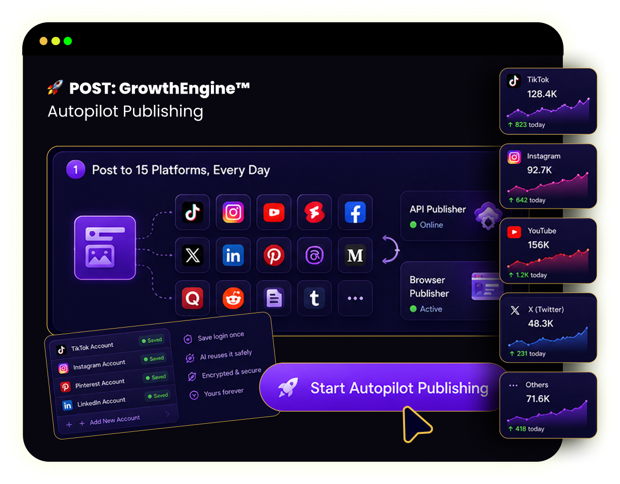 ContentClaw GrowthEngine publishing dashboard