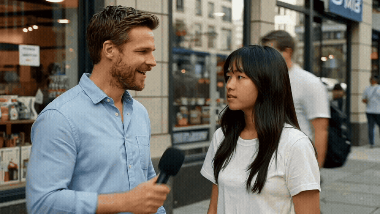 ViralStreet AI Review - Street interview format in action