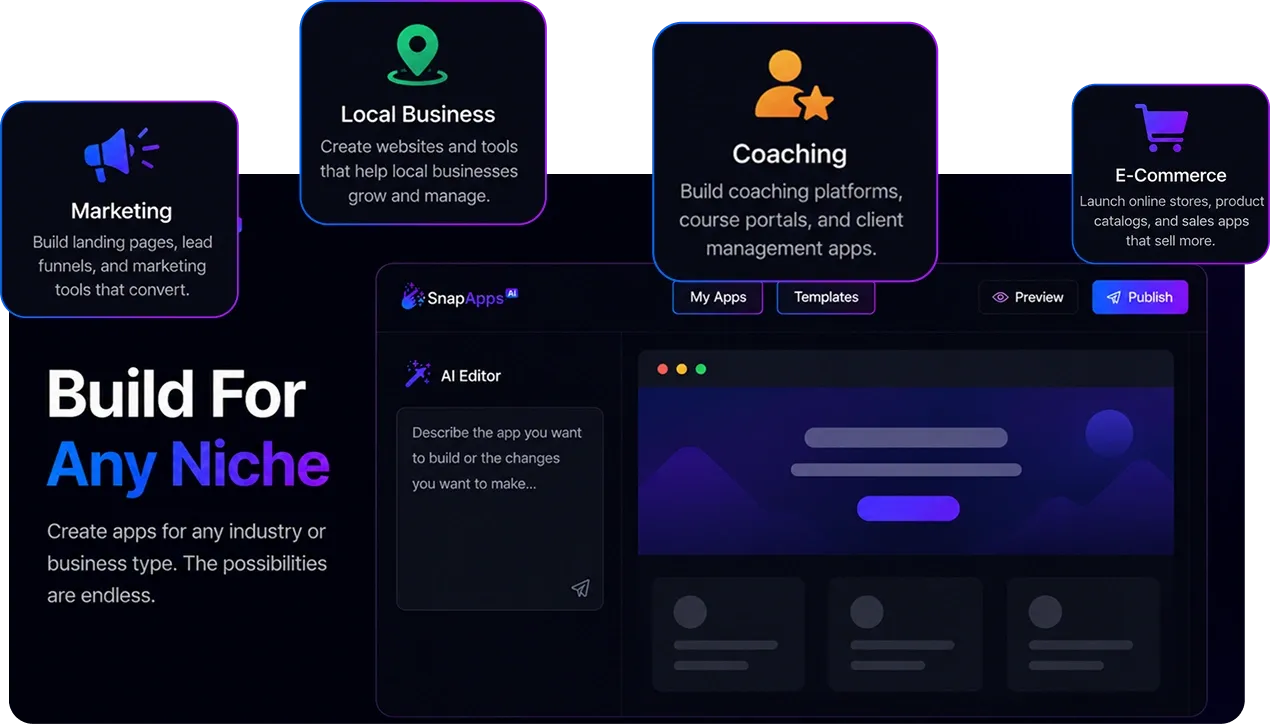 Snap Apps AI Review built-in app editor and chat-based editing interface