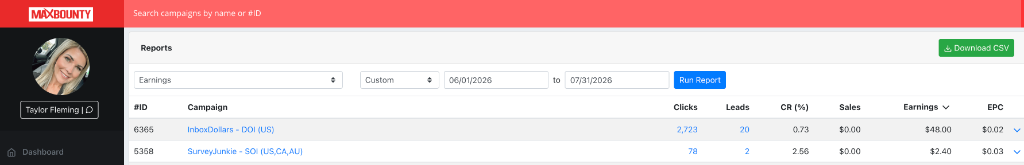 CommissionOS Live Offer Finder — browse 200+ live CPAlead offers filtered by country, device and payout type