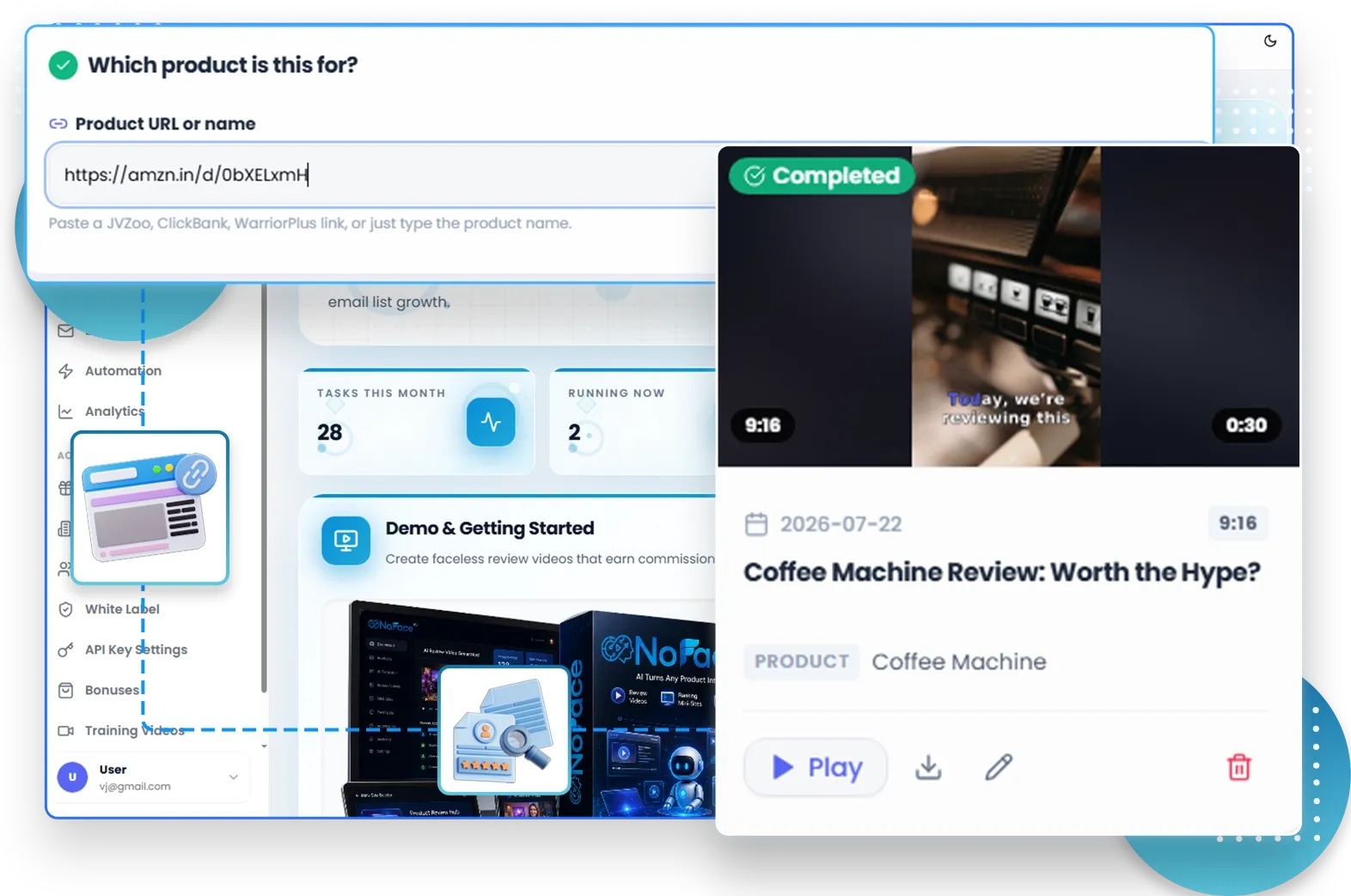 Step 1 - Product intelligence scraping in NoFace AI