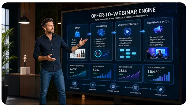 WebinarJack AI review script editor interface