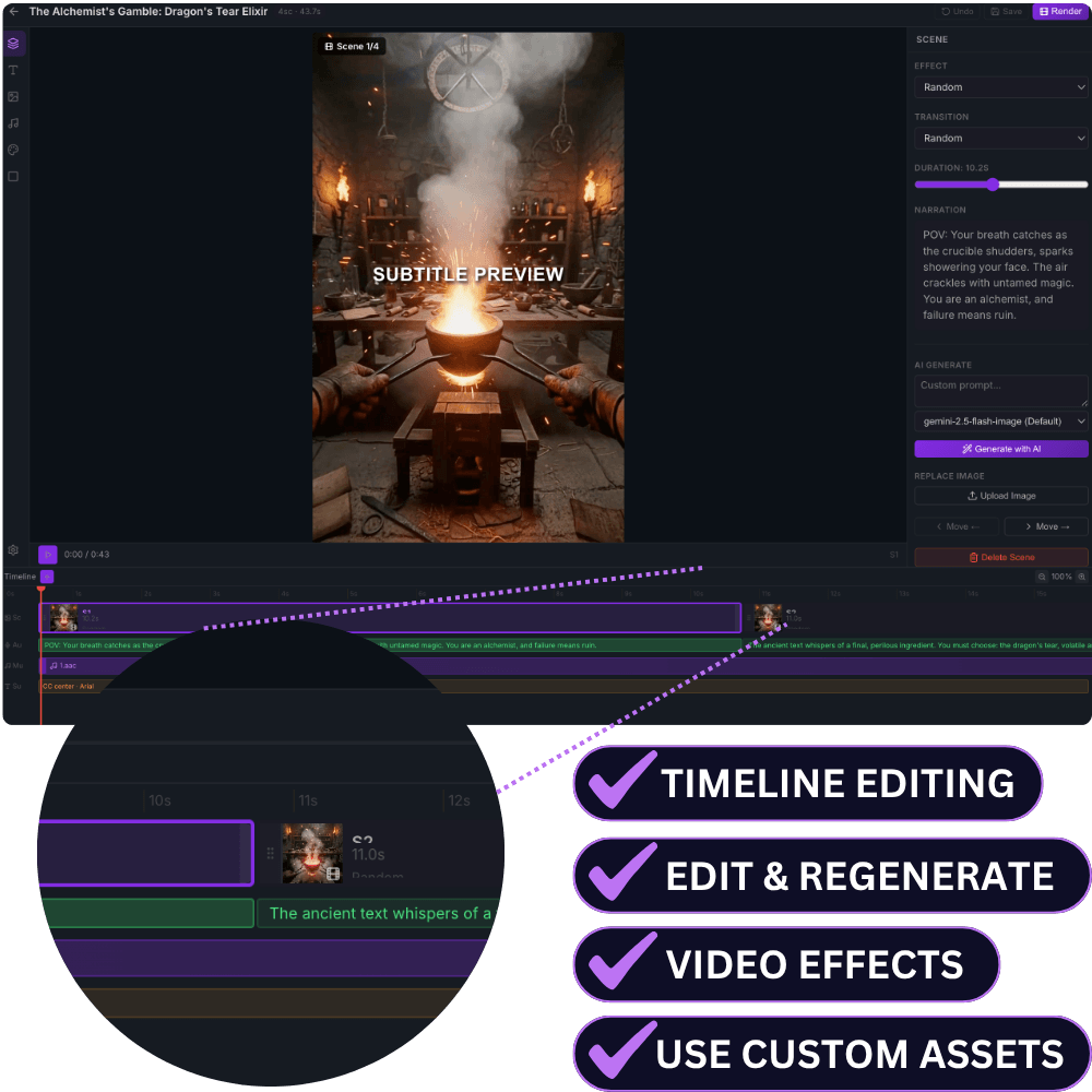 MagicFlixAI 2.0 Review multi-track drag and drop editor