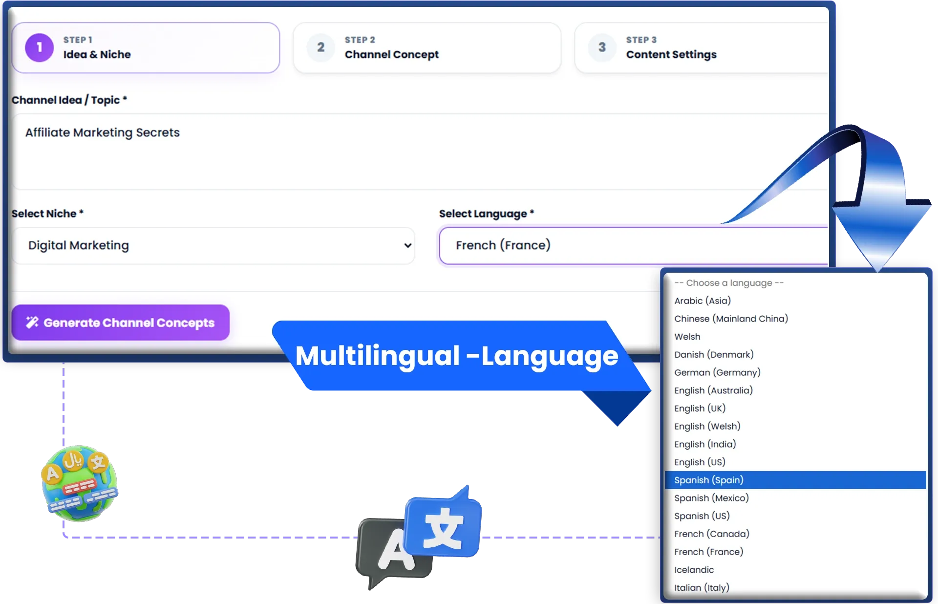 ChannelEmpire 2.0 Step 2 - AI content generation pipeline