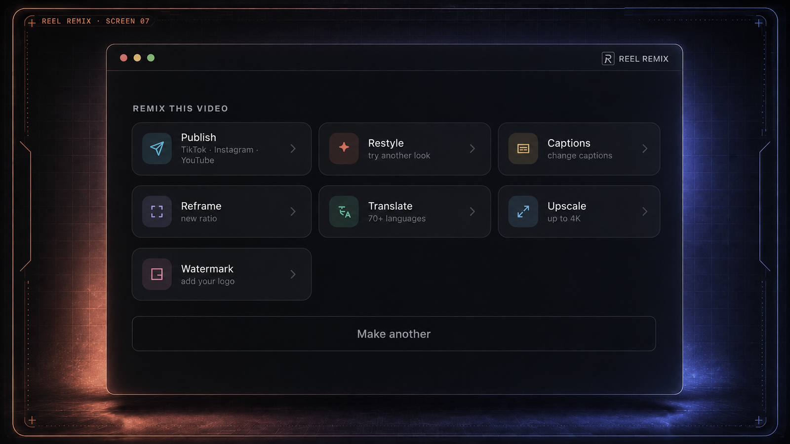 Reel Remix review of the render-ready screen showing download, restyle and scheduling options