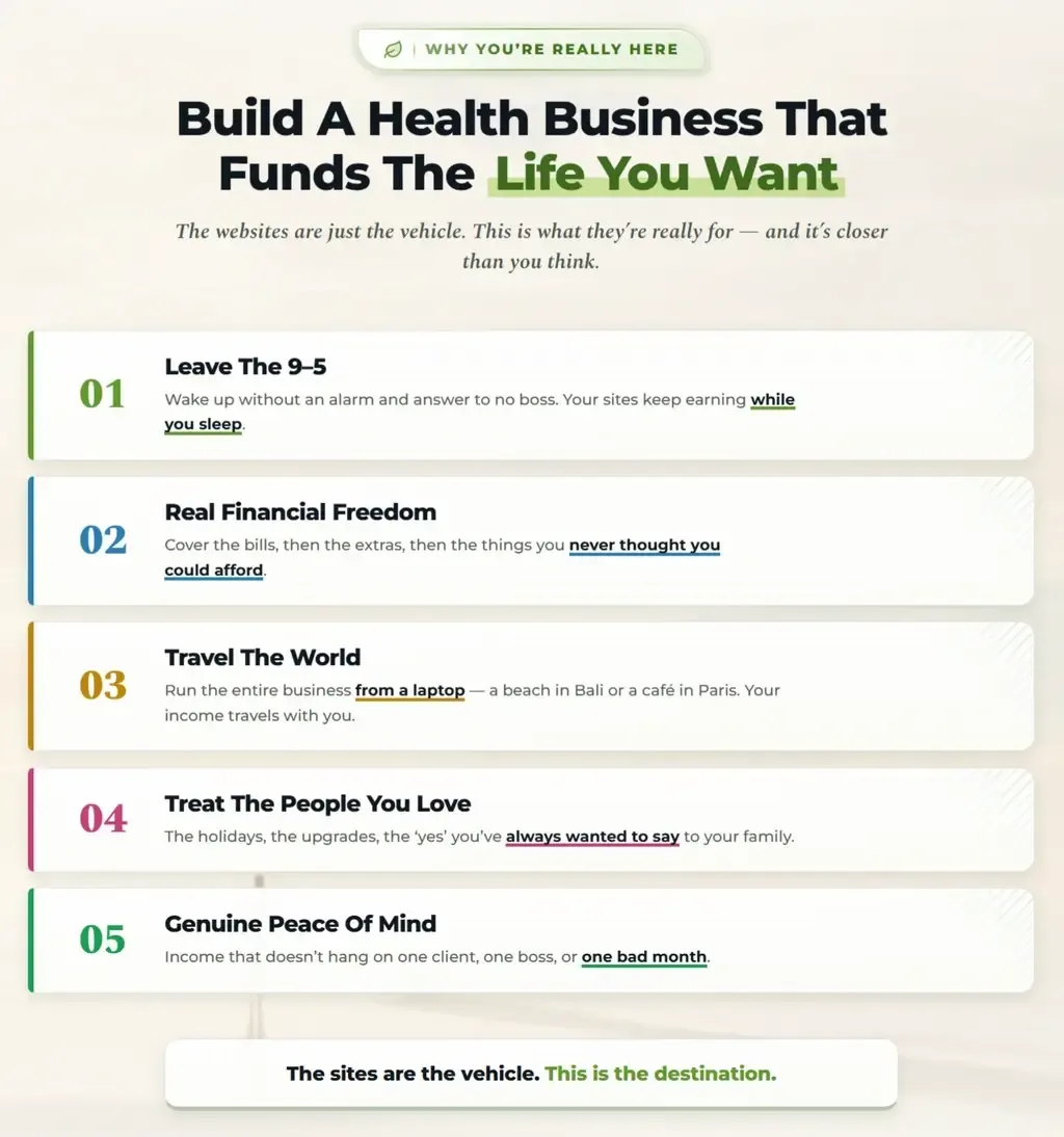 ViralVault AI review illustration of why a done for you health website beats manual building