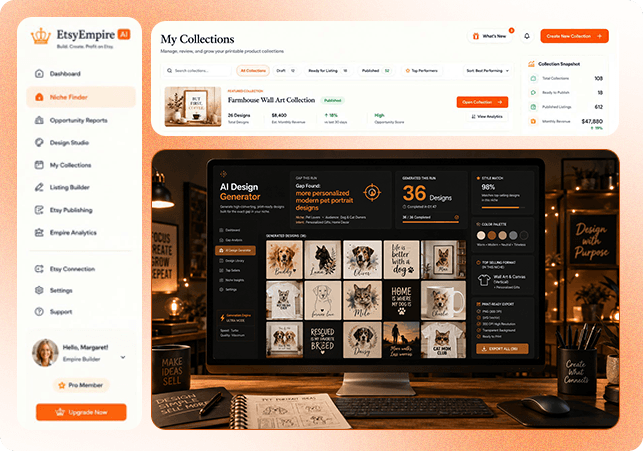 EtsyEmpire AI design variation suite gallery