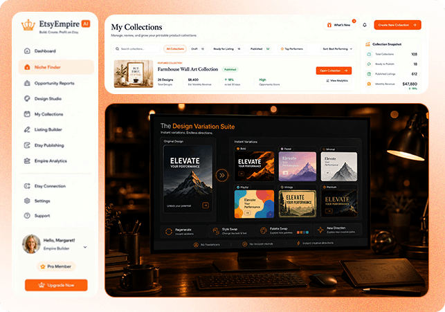 EtsyEmpire AI listing builder workspace