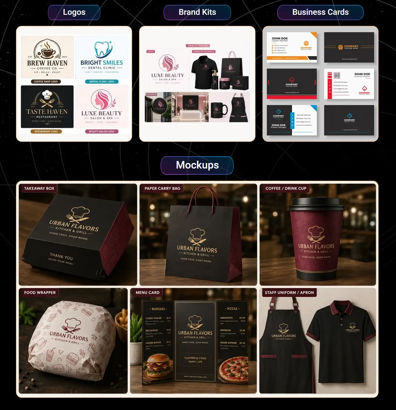 GrokPrime AI review professional branding and logo kit samples