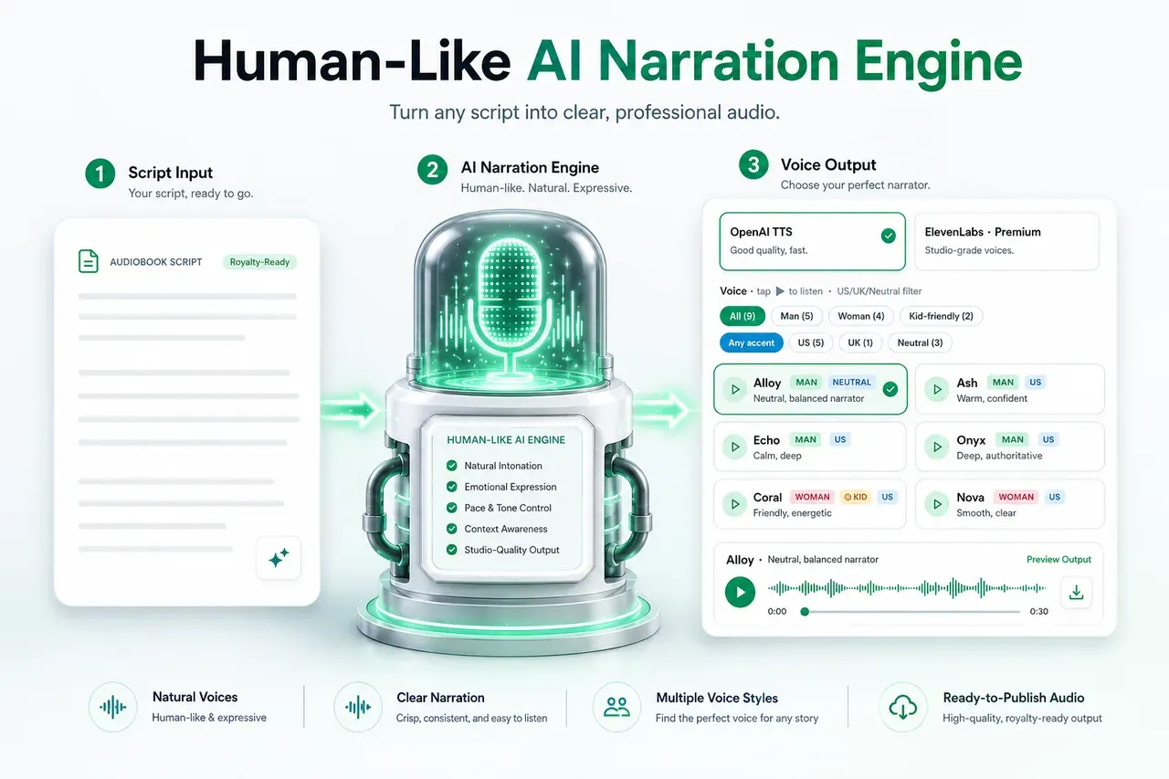 AudioPilot human-like AI narration engine