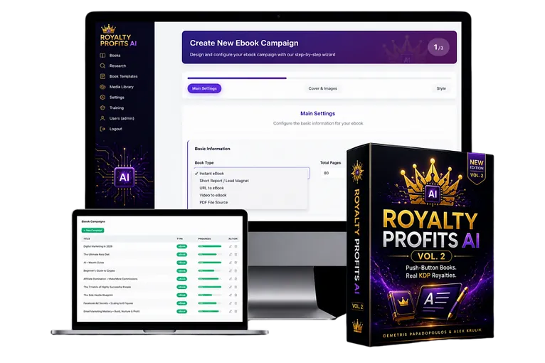 Royalty Profits AI Vol 2 Review — AI KDP Publishing Platform Dashboard
