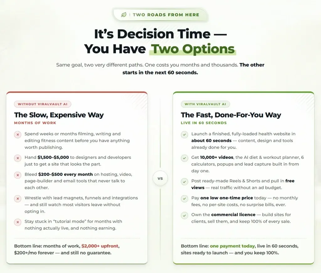 ViralVault AI review comparison chart versus other AI website builders