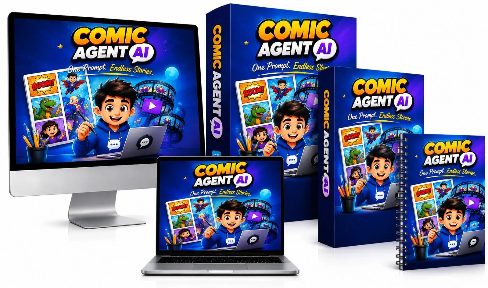 ComicAgent AI Review product mockup dashboard