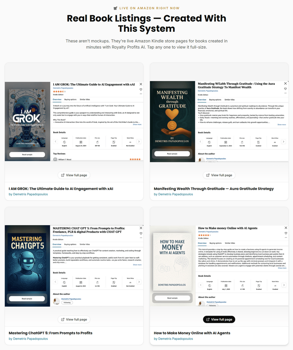 Royalty Profits AI Vol 2 — Live Books on Amazon KDP