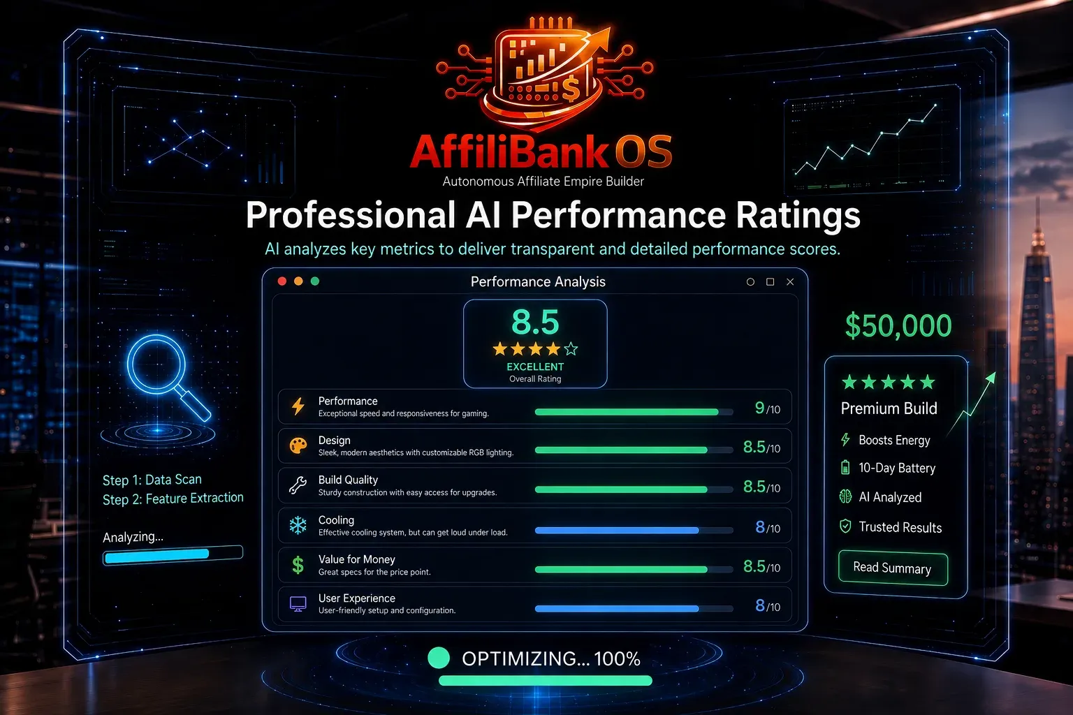 Professional AI performance ratings generated by AffiliBank OS