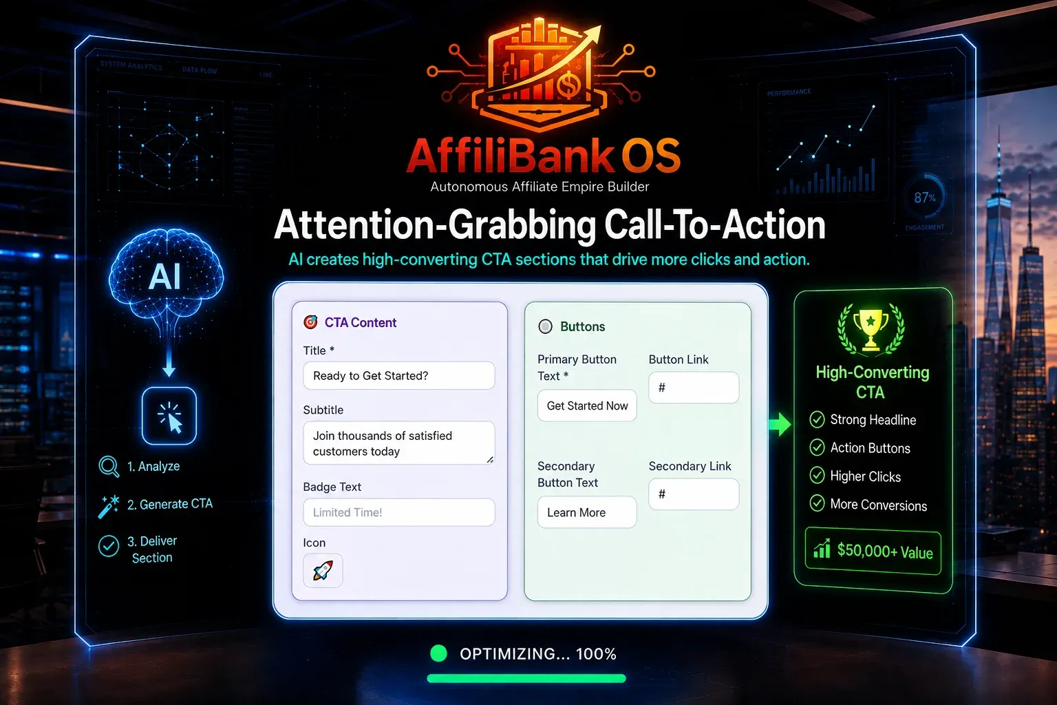 Ready-made call-to-action sections with affiliate links