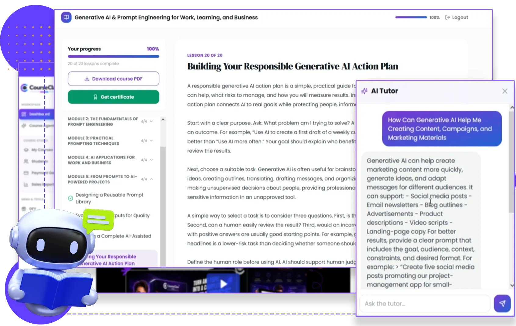 CourseClaw AI review course website builder feature