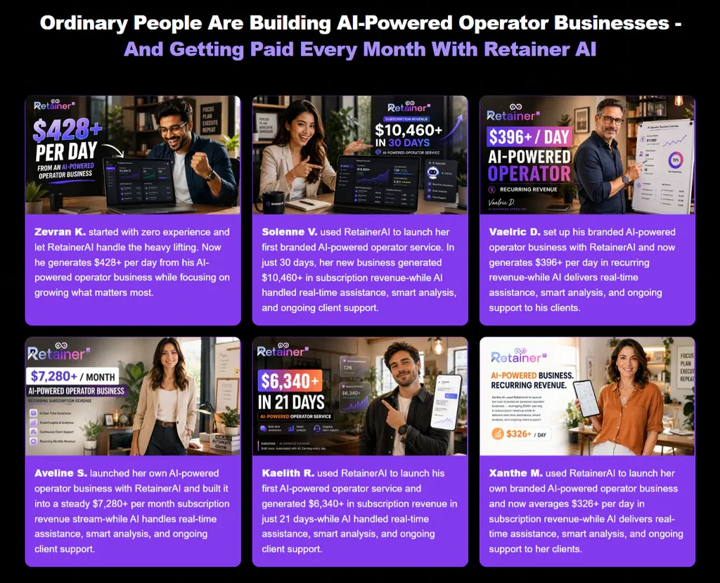 Retainer AI Review — real user income results from AI operator businesses