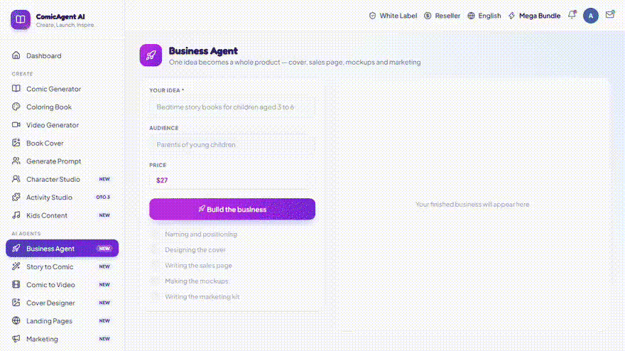 ComicAgent AI business agent GIF