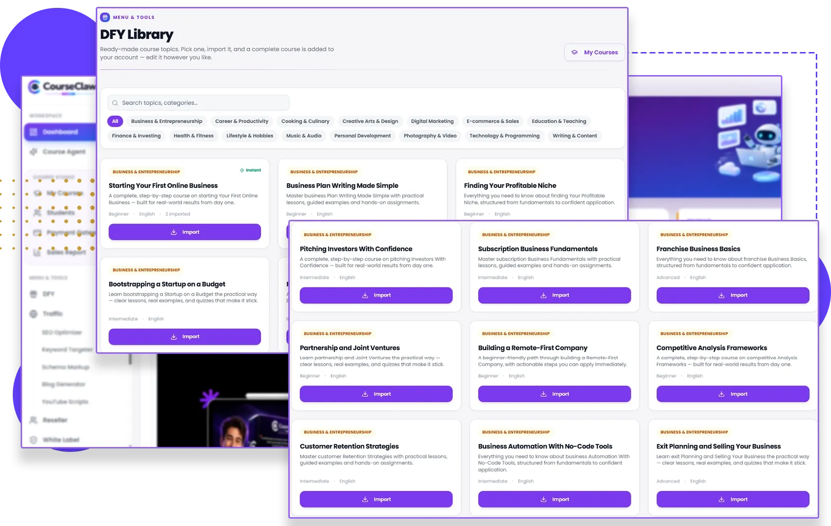 CourseClaw AI review marketing asset generator
