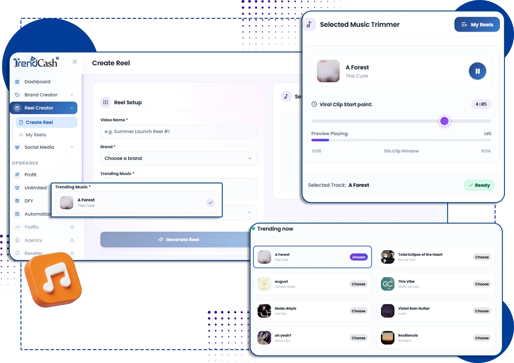 TrendCash AI trend detection dashboard