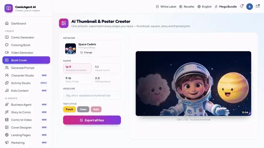 ComicAgent AI thumbnail and poster creator