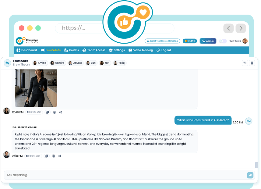Directing the AI team in CampaignBuilders Team Chat