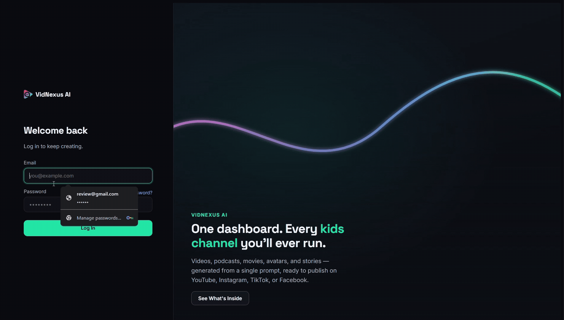 VidNexus AI Review — live screen recording of the 90-second idea-to-video workflow