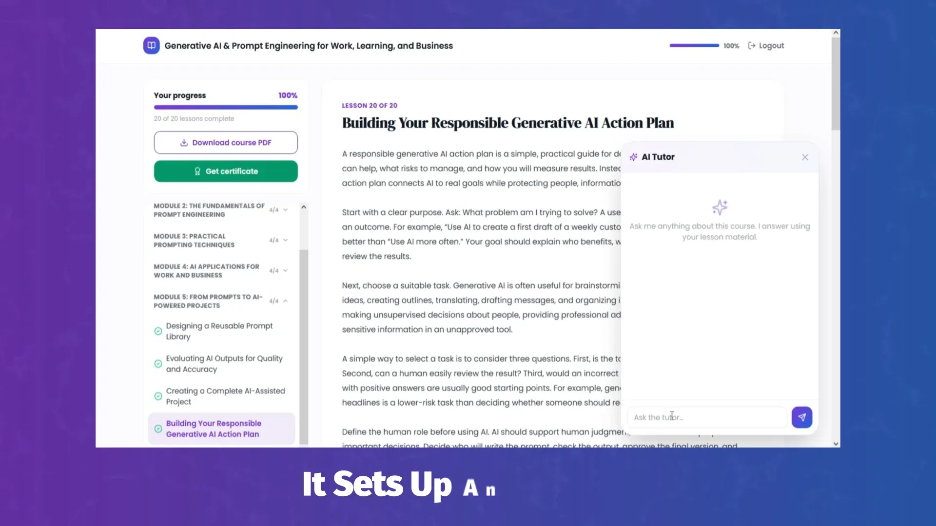 CourseClaw AI review dashboard workspace screenshot