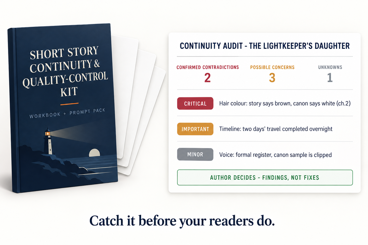 ShortStoryEngine continuity and quality control kit workbook