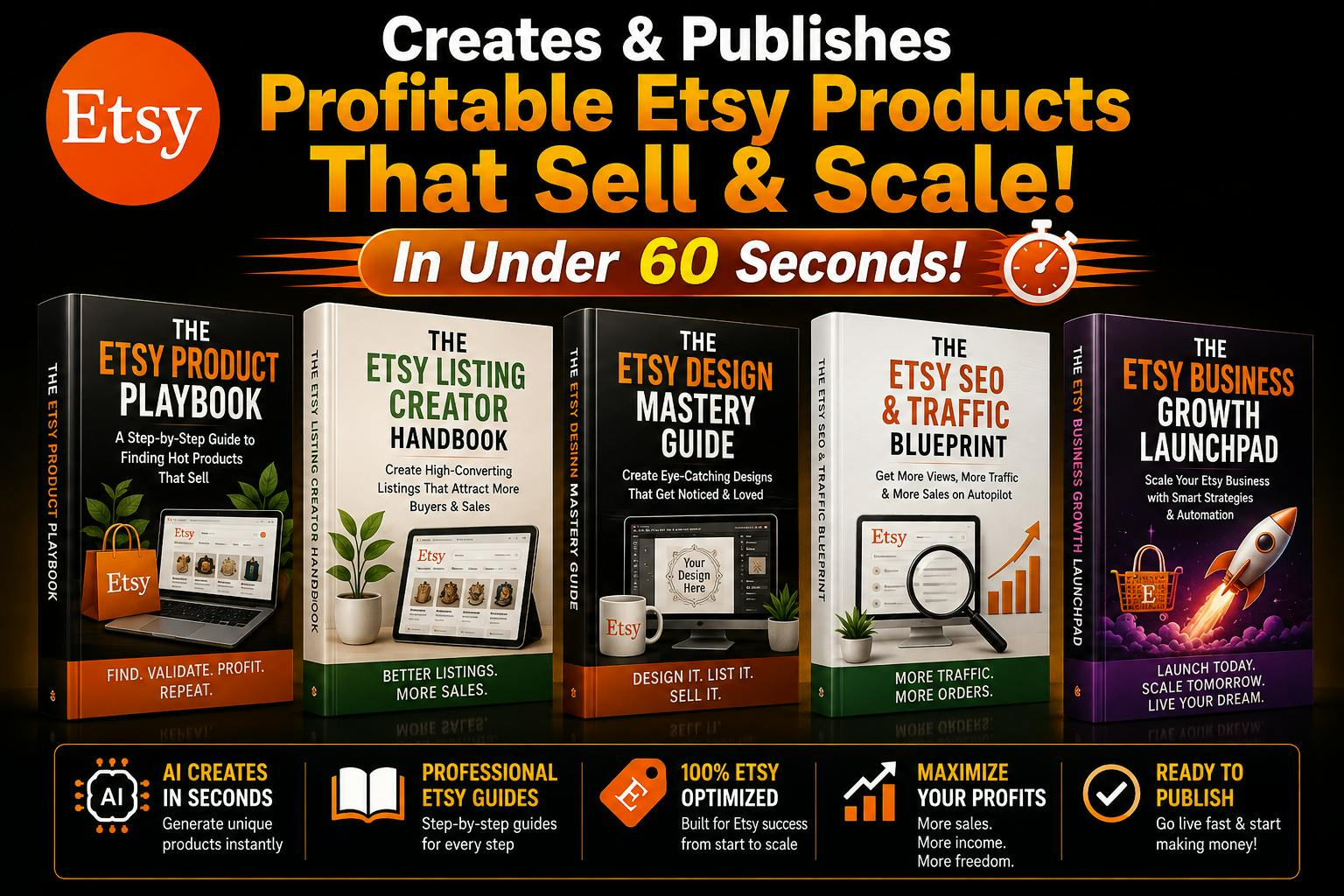 Etsy Master review dashboard feature walkthrough β design studio and product creation modules