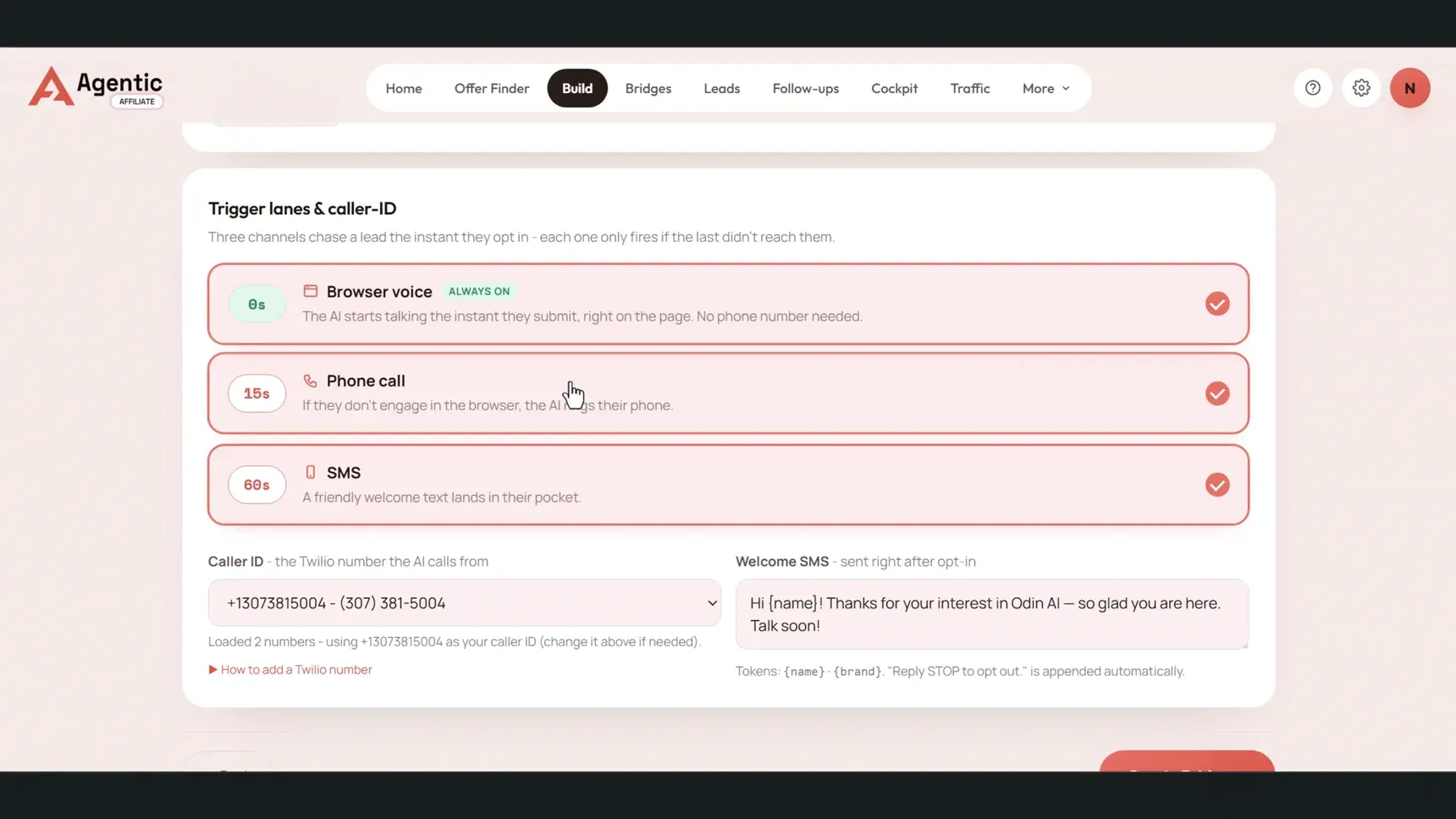 Agentic Affiliate Review — AI voice agent closes leads seconds after opt-in