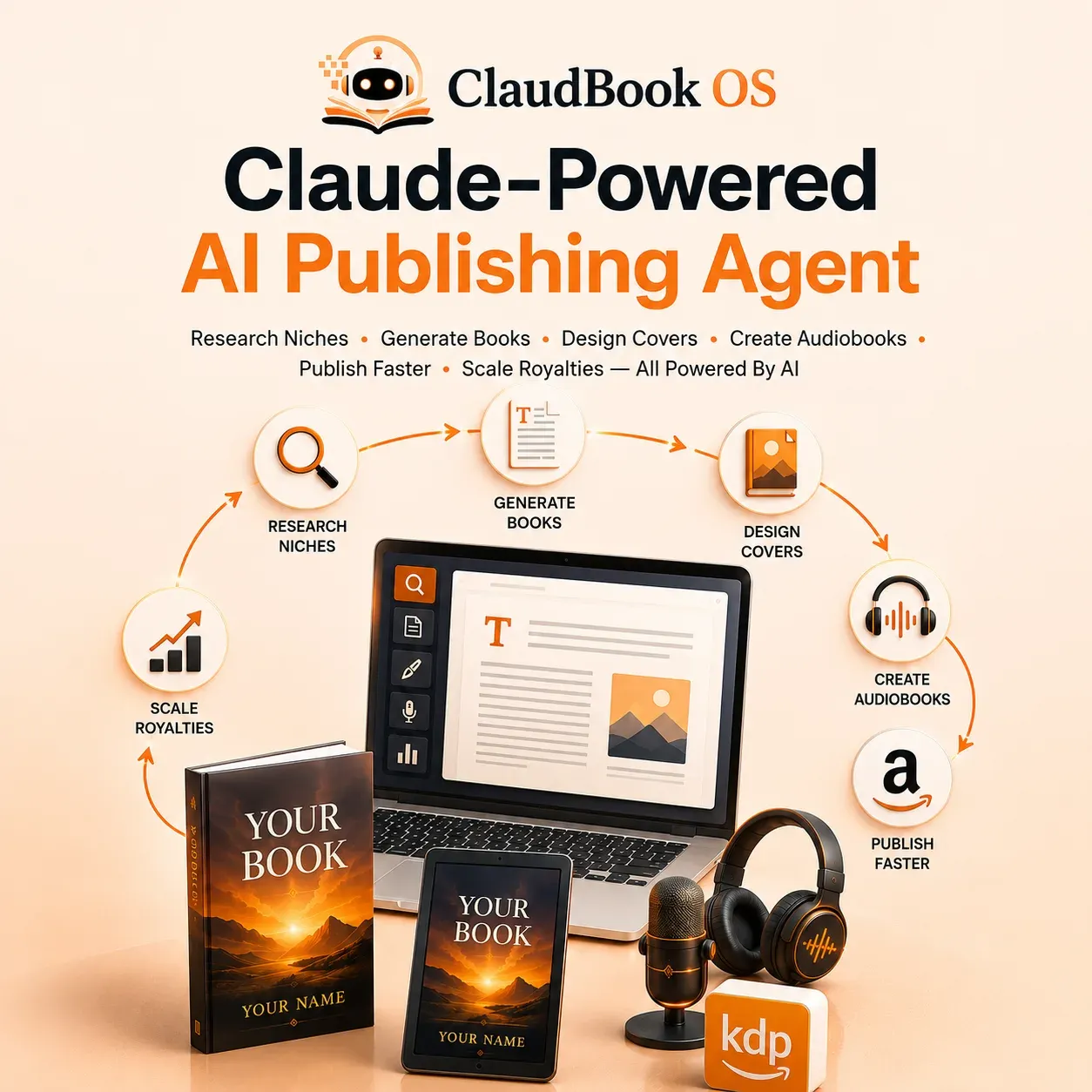 Now we made it automatic — ClaudBook OS autonomous Claude AI agents handle the full publishing workflow
