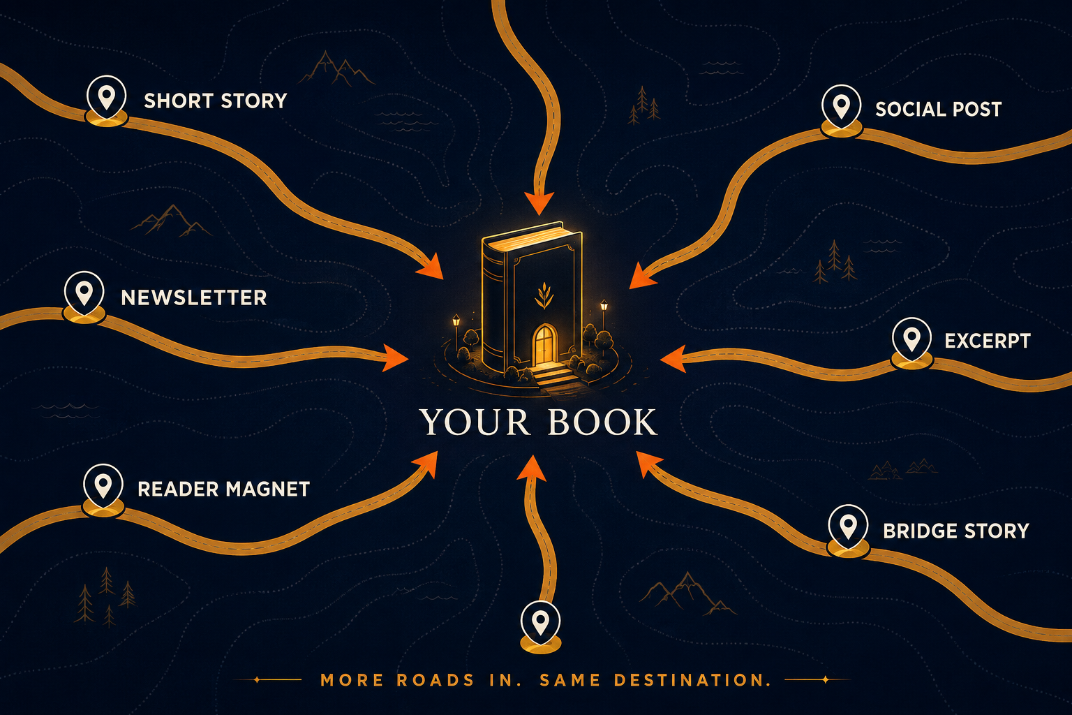 ShortStoryEngine doorways concept β many roads back to one book
