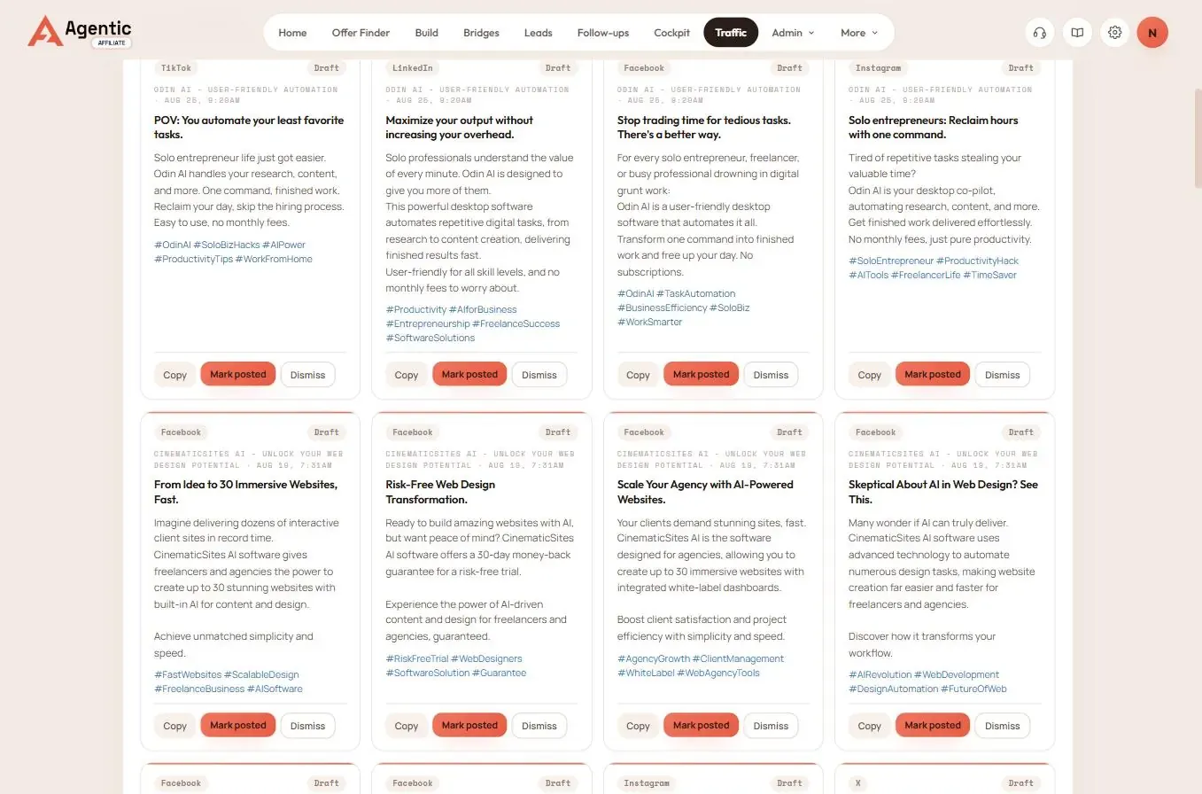 Agentic Affiliate Review — ready-to-post social queue generated by Agentic Affiliate