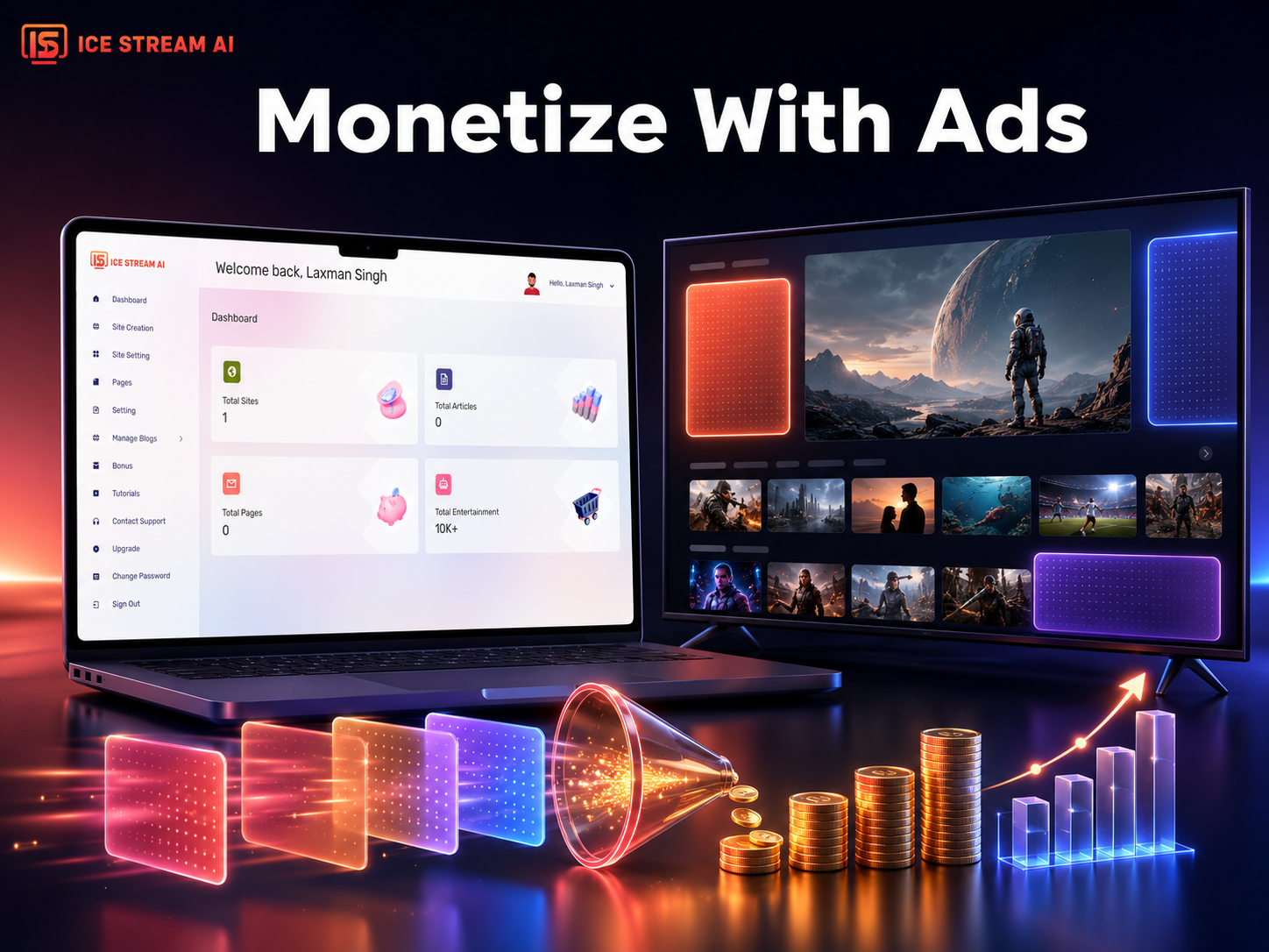 Ice Stream AI OTO 4 and OTO 5 content studio and traffic recap
