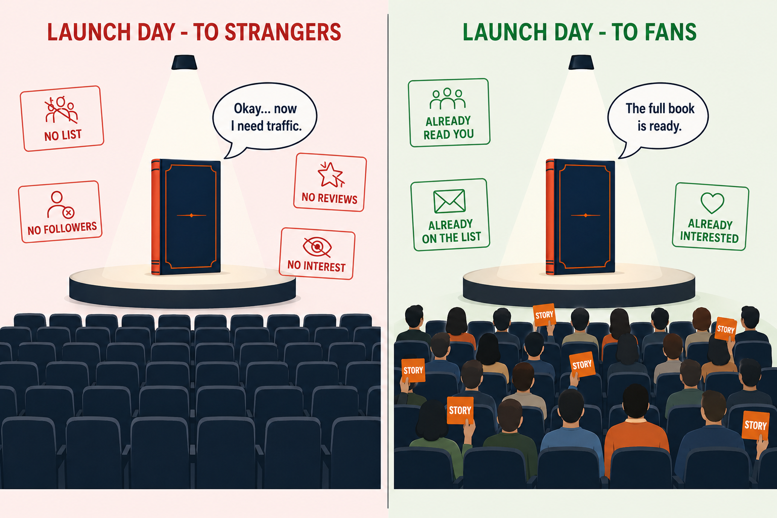 ShortStoryEngine two author launch comparison β strangers vs fans